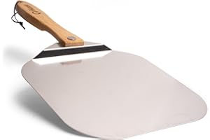 Chef Pomodoro Pelle a Pizza avec Poignée en Bois Pliable, Spatule Pizza 30,5 cm x 35,6 cm - Pelle Pizza en Aluminium de Haute Qualité - Pour Pizzas,Tarte Flambée, Barbecue