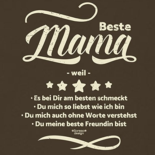 Geschenk-Set :: Beste Mama weil :: Kissen komplett inkl. Füllung und Urkunde Tolle Geschenk-idee für Weihnachten Geburtstag Valentinstag Weihnachtsgeschenk Farbe:braun - 2