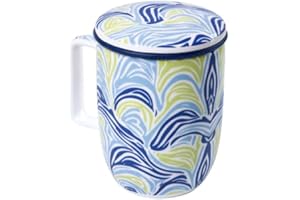 TEA SHOP - Taza de Té o Infusiones con filtro, infusor y tapa - Mug Harmony Tahití - Fabricada en Porcelana con diseño exclusivo y original