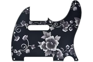 KAISH Battipenna in plastica per chitarra con 8 fori stampati in 3D TL Pick Guard Piastra antigraffio per Telecaster USA/Messico motivo floreale con fori per viti di montaggio pickup