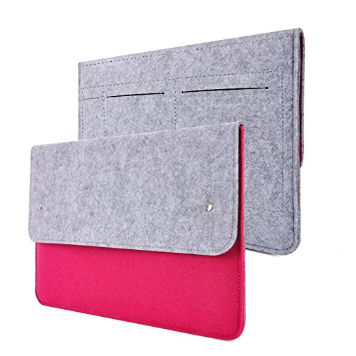 YESSBON 13,3 Zoll Macbook Air/Pro Retina Schönem Filz Sleeve Filztasche Hülle Ultrabook Laptop Tasche Notebook-Taschen Speziell für 13,3 Apple Macbook Pro Retina und Macbook Air Zoll Entworfen ( Grau Rose Rot )