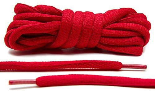 iCOM32 pair of coloured shoe laces Oval semi round laces for trainers boots 150CM in Red
