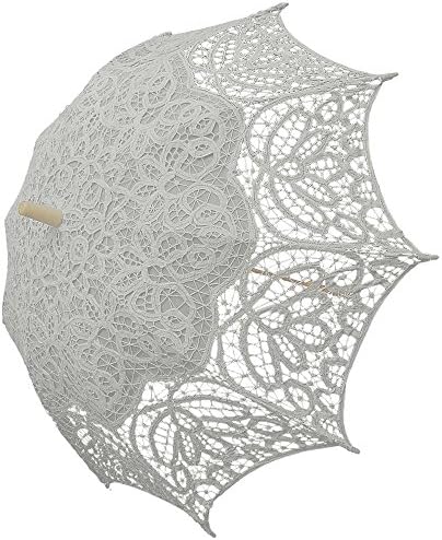 Wedding Lace Parasol Angelina in White (e8004pw)