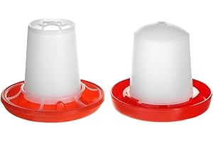 QWORK® Abbeveratoio e Mangiatoia per Pulcini - 160ml&160g - per Polli e Piccolo Pollame - Plastica Resistente, Facile da Pulire