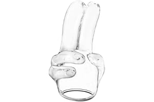 Power Massager Head Double Finger Vibratortillbehör, Transparent, Ø 4,5-6 cm