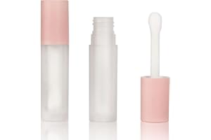 COSIDEA 24 tubos vacíos de brillo de labios con tapón de 5 ml, rosado, (Pink Cap), clear bottle,