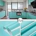 Produktbild Fatalom Shiny Furniture Solid Color PVC Abnehmbare Aufkleber Kontaktpapier selbstklebend Regal Liner Tisch Tür Aufkleber 99,9 cm x 39,9 cm (blau)
