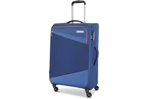 American Tourister Mystic Luggage Trolley Bag (83 cm) 360° 4 Wheel Travel Luggage 1 Compartments Soft Luggage Polyester Expandable Suitcase Combination Lock 3 Years Warranty Dutch Blue
