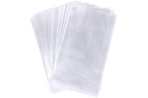 FLOFIA 200pz Bustine Trasparenti 14,5 * 25cm Sacchettini Plastica Piccoli Trasparenti per Confetti Caramelle Biscotti Regali Bomboniere Matrimonio Compleanno Battesimo Feste