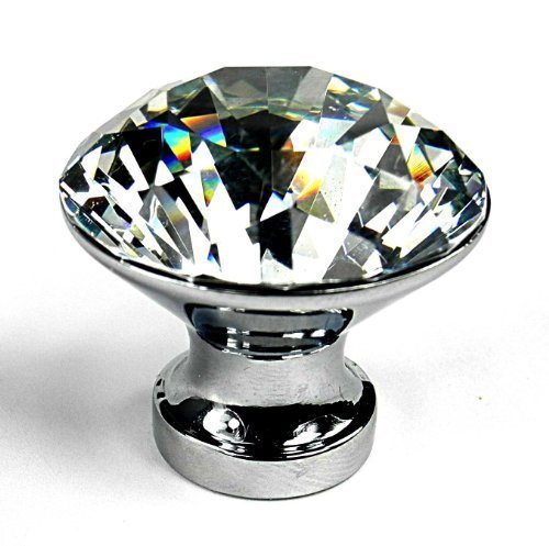 Preisvergleich Produktbild WINGONEER 5er Diamant Diamond Kristall klar Glas Möbelknopf Möbelknöpfe Möbelgriffe Möbelknauf Griff Knopf Schrankgriff Bling-30mm