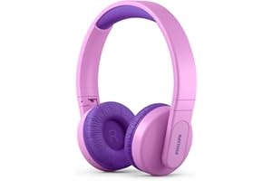 PHILIPS Kids Bezprzewodowe słuchawki nauszne, Bezprzewodowe słuchawki Bluetooth dla dzieci z kontrola głośności, Słuchawki dla dzieci, 28g odtwarzania, Kolorowe, Lekkie, Różowy (Pink), Podświetlane