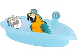 YYQTGG Oiseau Baignoire Bain, Plastique Qualité Matériel 18.7*dix cm/7.4 * 3.9 dans Oiseau Baignade Jouet pour Petit Perroquets s'il Te plaît avec Attention Vérifier Les Taille Chiffre Avant Achat !