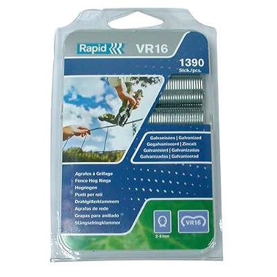 ISABERG RAPID AGRAFAGE Rapid, 40108799, Agrafes de grillage galvanisées, VR16, 2-8 mm, 1390 pièces, Haute qualité