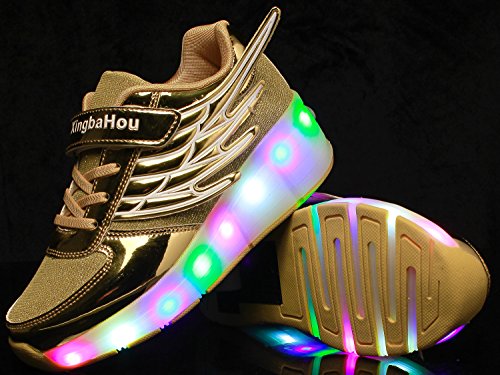 Mr.Ang Mit LED Lichter blinken Skateboard Schuhe Flügel-Art RollenRäder Schuhe Unisex Skateboard Lnline Sneaker Einzelnes Rad Jungen Mädchen Kinder Wanderschuhe neutral Kuli Rollschuh Schuhe - 8