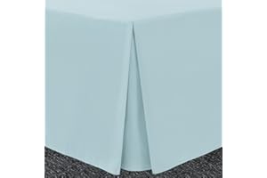 BRONWEN MATHEWS Bronwen Mathew Box Pleated Base Valance Sheet Small Double Bed Valance Sheets Spa Blue, Microfiber Soft Brushed Easy Care Non Iron (4Ft Small Double, Spa Blue)