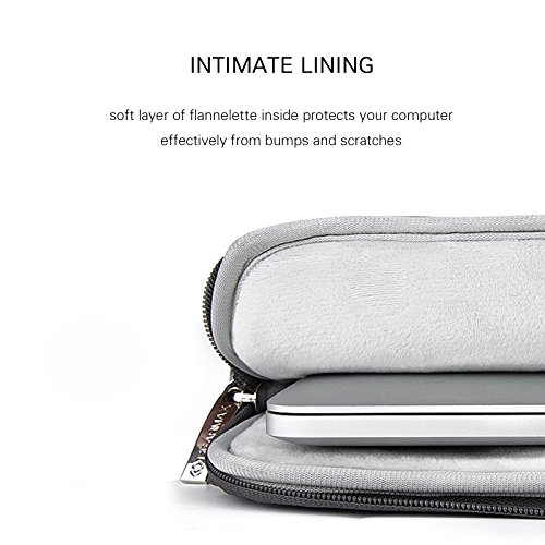 Laptop Notebook Schultertasche, EKOOS 3 Way Business Aktenkoffer Tasche Hülle Sleeve Einfache Stil Wasserdichte Nylon Stoff Notebook Sleeve für Macbook Air / Pro Retina, Microsoft Surface Pro 4/3, Ultrabook, Netbook (15.6, Grau) - 4