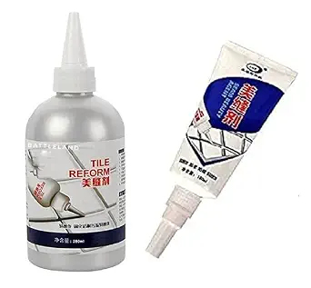 Waterproof Tile Gap, Crack, Grout Filler Water Resistant Silicone Sealant for DIY Home Sink Gaps, Tiles Gaps Grouts Repair Filler Tube For Home, Office, Bathroom, Toilets (280 Ml)(180ml0