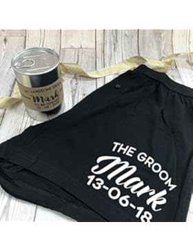 personalisierbar Groom Boxer Shorts in einem Ring Pull Blechdose Hochzeit Morning Geschenk