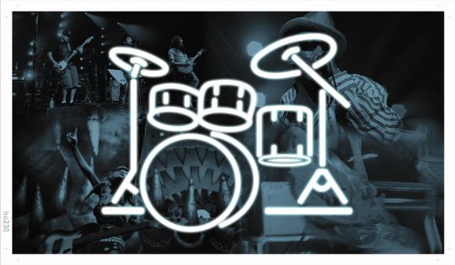 Preisvergleich Produktbild Werbeplane / Gerüstplane - ba230 - Drums / Schlagzeug - Plane Banner - 90x52,5 cm