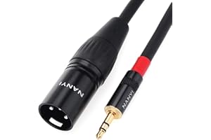 NANYI XLR zu Jack Mikrofonkabel 3,5 mm TRS Stereo Stecker auf XLR Stecker Interconnect Audio Mic Kabel, geeignet für iPod Handy, aktive Lautsprecher,Bühne DJ Studio Audio Konsole - 5Meter