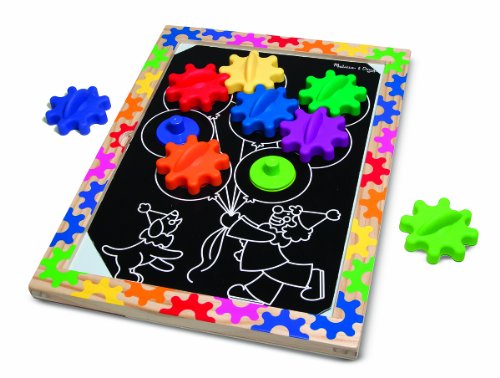 Melissa & Doug Switch and Spin Magnetic Gear Board - Educational Toy With 8 Gears and 5 Double-Sided Designs