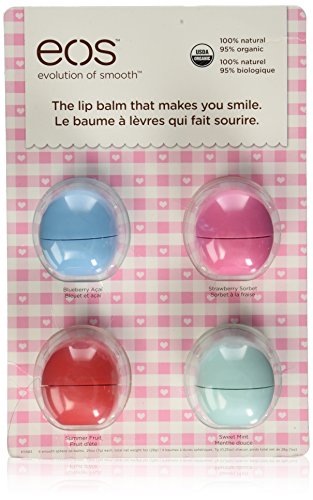 New! Eos organic Lip Balm Blueberry Acai, Strawberry Sorbet, Summer Fruit & Sweet Mint