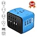Produktbild SPSLOOPE Reiseadapter Universal Ladegerät Ladeanschlüsse 4 USB All-in-One Reiseadapter für Steckdose Weltweite Anschlussstecker US/JP UK EU AU/CN mit Schmelzsicherung und Überspannungsschutz