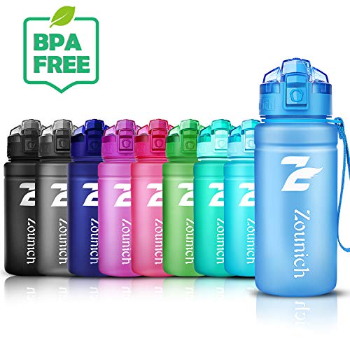 Borraccia Sportiva BPA Free Tritan Plastic ZOUNICH-500ml/17oz, 700ml/24oz, 1000ml/32oz, 1200ml/40oz-Bottiglia da Palestra Riutilizzabile Ideale da Corsa, Ciclismo, Scuola, Viaggi e Altro