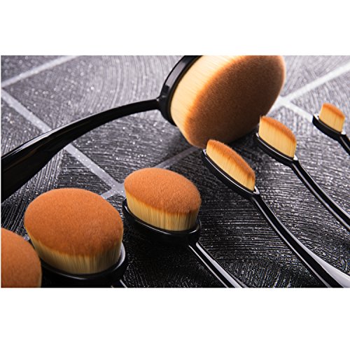 Professionelles Make-up-Pinselset, 10 Stück – mit Kontur-, Foundation-, Concealer-, Lippen-, Eyeliner- und Rouge-Make-up-Pinsel - 5