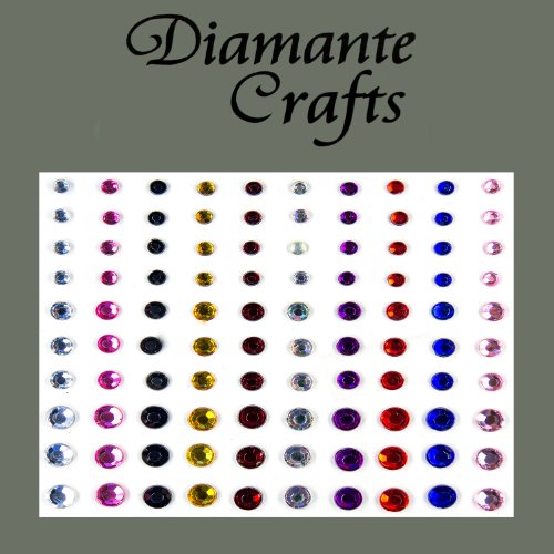 3mm 4mm 5mm Mixed Colours Diamante Self Adhesive Rhinestone Body Nail Vajazzle Gems - created exclusively for Diamante Crafts