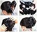 Scrunchy Scrunchie Bun Up Do Hairpiece Hair Ribbon Ponytail Extensions Wavy Curly or Messy (dark brown #6)