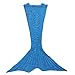 Produktbild iiniim Meerjungfrau Decke häkeln Strickmuster Fischschwanz Schlafdecke Tagesdecke Kuscheldecke Mermaid Blanket für Kinder Blau Einheitsgröße 7-14 Jahre