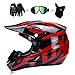 Produktbild WLBRIGHT Erwachsenen Motocross Helm Geschenkbrillen Maske Handschuhe Fox Moto Racing Vollvisierhelm für Mann und Frau,A,L
