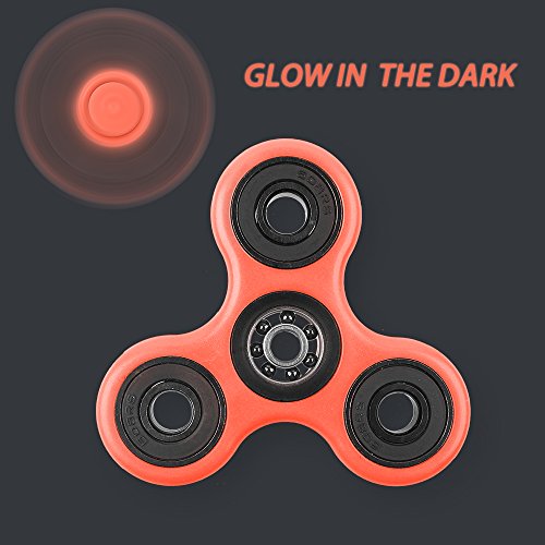 JouerNow EDC Luminous Glowing Spinner Fidgety Handhold Toy Ceramic Bearing Finger Relax Game Stress Anxity Relief Pink