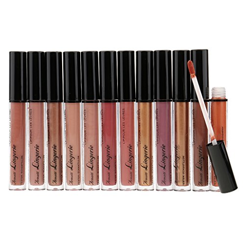 MagiDeal 12 Stück / Lippenstifte Set Flüssigkeit Lip Gloss Dauerhaft und Wasserfest Lippenglanz (8 matte colors and 4 metallic colors) - 7