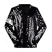 Produktbild Shuanghao Michael Jackson Kostüm Jacke Hosen für Erwachsene Kind Billie Jean Jacke Tanz Cosplay Schwarz (W:22kg-28kg H:110-120cm, Kinderjacke)