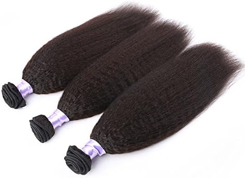 Sexyqueenhair 3 Bundles 16inches Italian Yaki Hair Kinky Straight Human Hair Weaves 100gram per Bundle Natural Color