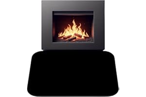 ANWICAR Kamin Bodenplatte 60x80 cm aus pulverbeschichtetem Stahl Schwarz, Funkenschutzplatte für Kaminofen, Feuerfeste Bodenschutzblech Feuerfeste Unterlage für Kaminofen, Bodenblech, Ascheblech, Schmutzblech