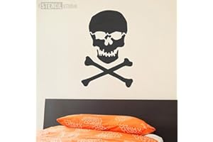The Stencil Studio Ltd - Skull and Crossbones Stencil - Reusable Stencil - Size Extra Large (A1) (10215XL)