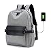Produktbild Rucksack Herren- und Damenrucksack Business-Rucksack Schulrucksack Laptop-Rucksack Computer-Rucksack mit 15,6-Zoll-Laptopfach, wasserdicht, USB-Ladeanschluss, 20-35L (Grau)