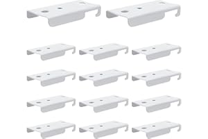 SEGNAYEN Soportes de montaje en techo para riel de cortina flexible, accesorios de instalación de riel de cortina, soporte de riel de cortina curvado blanco para montaje en techo, blanco, paquete de 14