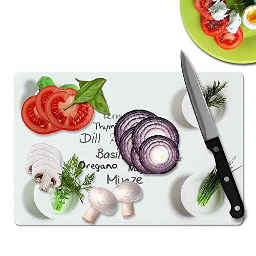 Glas-Schneideplatte 2er Pack Schneidebrett – Frühstücksbrett – Tranchierbrett – Glasbrettchen - 5