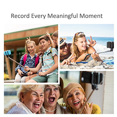 Mpow iSnap Pro X - Palo Selfie Bluetooth Monopod Extensible Remoto Port  til Antideslizante Universal para Selfie con Obturador Integrado y Correa para iPhone8  iPhone7  iPhone7 Plus iPhone 6Plus 6s 5 4S 4  iPad 3 2  mini iPad  Color rosa