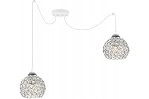 LIGHT HOME LH Light-Home Spider Crystal Lampadario a Sospensione - Lampadario Ragno per Soggiorno Camera da Letto e Cucina - Lampade a Sospensione in Vetro con Paralume Moderno - 2 Luce - E27 - Cromo