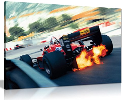 F1 Ferrari Canvas Print Car Racing Canvas Wall Art Picture Print (36X24)