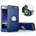 Produktbild Huawei Honor 9 Hülle ,Honor 9 Handyhülle mit Ring Kickstand - Mosoris Premium Silikon Shell mit 360 Grad Drehbarer Ständer und Handyhalterung Auto Magnet Ring , Dual Layer Stoßfest Rüstung Schutzhülle Bumper Tasche Case Cover für Huawei Honor 9 , Blau