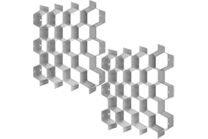 Poeland Drawer Divider Organizer Adjustable DIY Grid Honeycomb Drawer Divider for Underwear Belt Scarf Socks Gray 2 Pack