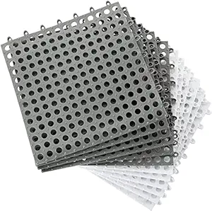 MARZIX Interlocking Rubber Shower Mats Non Slip Flooring Interlocking Tiles 30X30CM Bath Mat Bathroom Floor Protector Wetroom Mat with Drainage DIY Cuttable for Toilet Kitchen Swimming Pool (4)