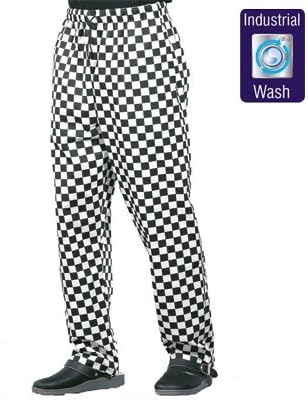 Dennys DC28 Unisex Chefs Trousers (S-XXXXL) Black/White
