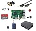Produktbild Raspberry Pi 3 Model B Starter Kit UK Version (5) Gehäuse / 2,5 A Netzteil / 32GB Speicherkarte Class10 / HDMI Kabel mit Ethernet / DVI Adapter / 2er Set Kühlkörper